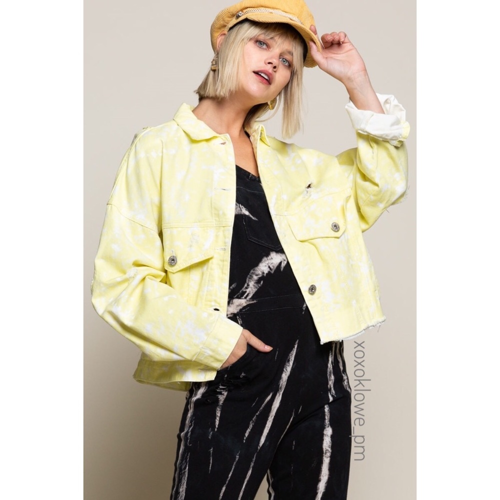 SALE Distressed Dip Dyed Classic Fit Jean Jacket - Picture 8 of 9